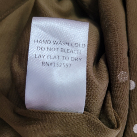 Roolee Polka Dot Jumpsuit Olive Green Button Down 3/4 Sleeve Size Small - Picture 11 of 12